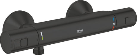 Grohe Precision Start Thermostat-Duscharmatur – 15 cm – wassersparend – inklusive Kupplungen – mattschwarz