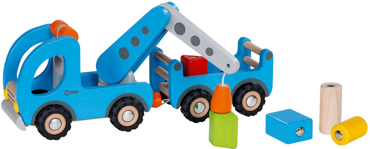 Goki Holzschleppwagen mit Anhänger