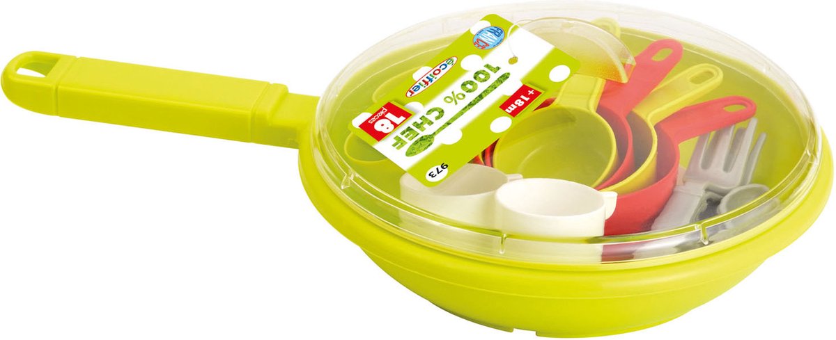 Ecoffier-Pfanne mit Essbesteck – 18-teilig – 32 cm