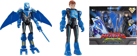 Quantum Heroes Dino Star Dino Star – 2 Figuren in 1 – Verwandeln Sie Ihre Roboter – 22 cm – Jay min
