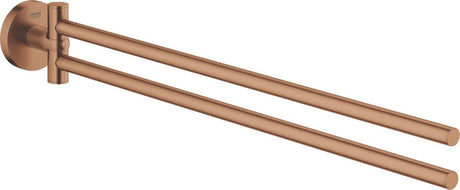 Grohe Essentials Handtuchhalter mit zwei drehbaren Armen – Sunset Gold (Mattbronze)