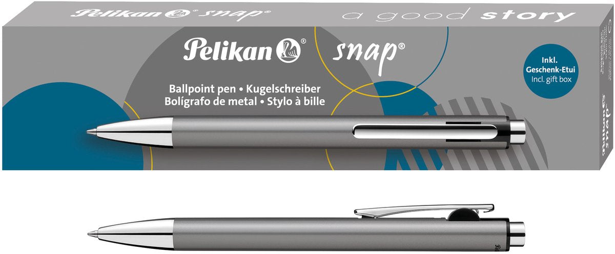 Pelikan balpen snap metallic platinum, in geschenkdoosje