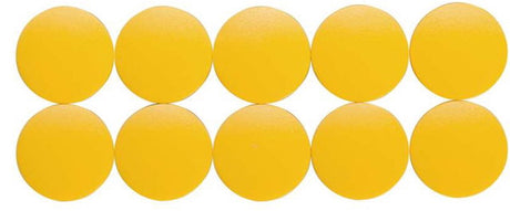 Maul magneet rond 10 stuks 0,6 kg kunststof ferriet bruchsicher erodiert lackiert ø 2.4 x 0.8 cm geel