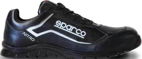 Sparco Nitro Mikko – Sicherheitsschuh S3L aus wasserabweisendem Leder und extra flexibler PU-Sohle – Schwarz 38