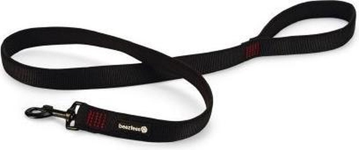 Beeztees parinca premium - hondenriem - zwart - 180 cm x 25 mm