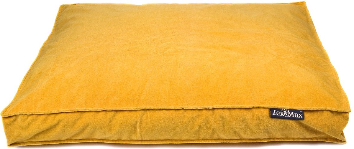 Lex max royal velvet - hondenkussen - boxbed - geel - 75x50cm