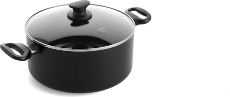 Greenchef Prime Keramik-Induktionskochpfanne mit Deckel 24 cm – 4,9 l – PFAS-frei – Induktionspfanne – spülmaschinenfest – ofenfest bis 160 °C – Keramik-Antihaftbeschichtung – recyceltes Aluminium – Schwarz