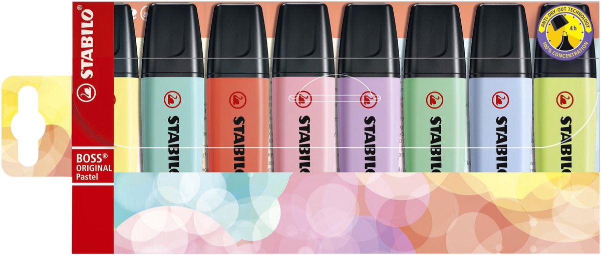 Stabilo Boss Original Pastell – Textmarker – Set mit 8 Stück