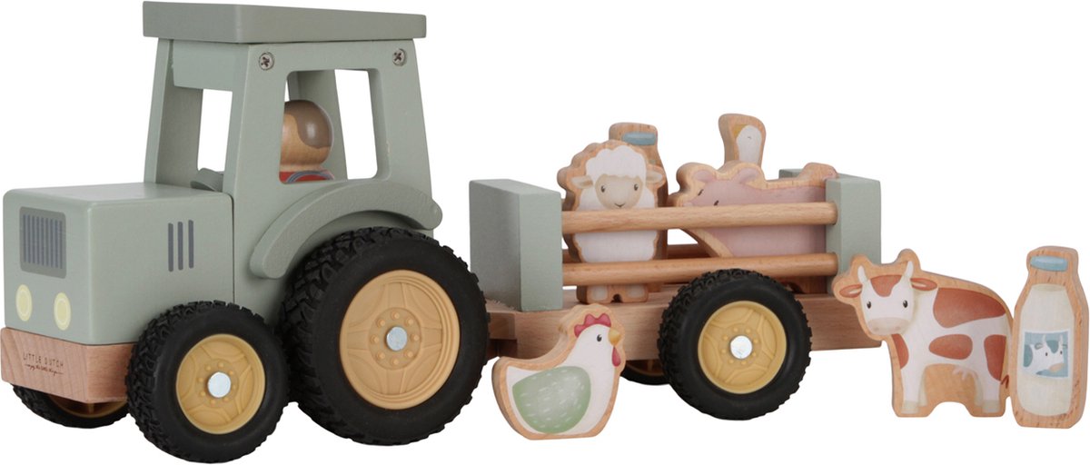 Little Dutch Tiamo Little Farm Traktor mit Anhänger