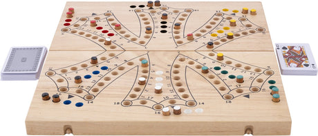 Engelhart toc spel xl opklapbaar 6 spelers – houten bordspel – extra groot strategiespel – gezelschapsspel voor 2 tot 6 spelers – reisvriendelijk bordspel –
