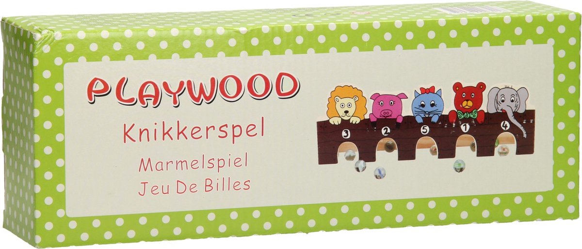 Spielholz-Marmorspiel aus Holz, wilde Tiere mit Murmelspielzeug.