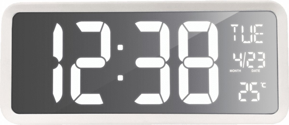 Technoline Wanduhr Tischuhr große klare Zahlen – Datums-/Tagesanzeige – Temperatur – WS 8130