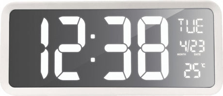 Technoline Wanduhr Tischuhr große klare Zahlen – Datums-/Tagesanzeige – Temperatur – WS 8130