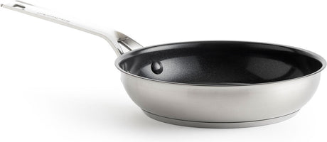 Kitchenaid Edelstahl-Bratpfanne 24 cm – PFAs-freie Antihaftbeschichtung – Induktions-Bratpfanne – Keramikpfanne – ofenfest bis 160 °C – Silber