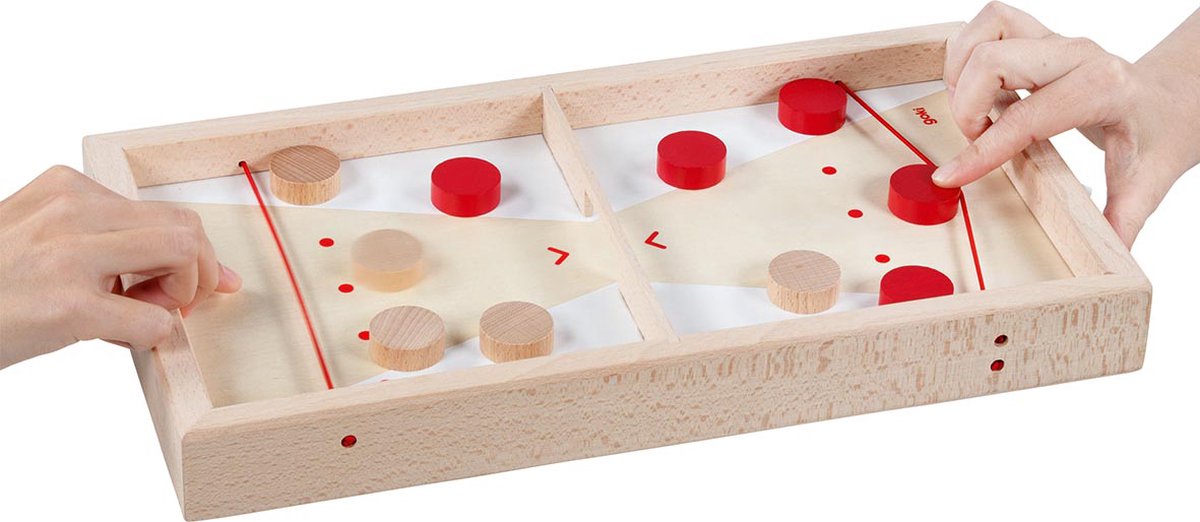 Goki Wooden Puck Shooting Tisch 2in1, 11dlg.