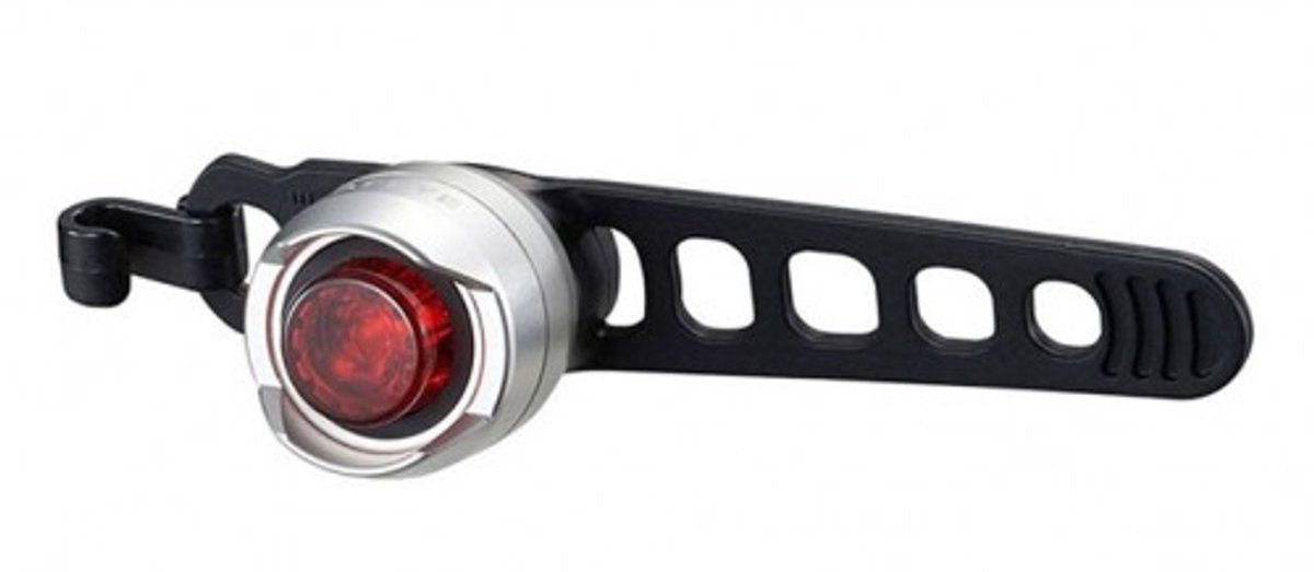 Cateye Orb Fahrradrücklicht – LED-Fahrradbeleuchtung – Brenndauer 50 bis 100 Stunden – Akku – drei Lichtmodi – Silber