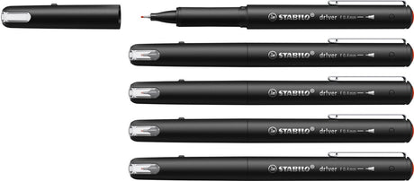 Stabilo dr!ver - Premium Fineliner - 0,4 mm - Rot - Box mit 5 Stück