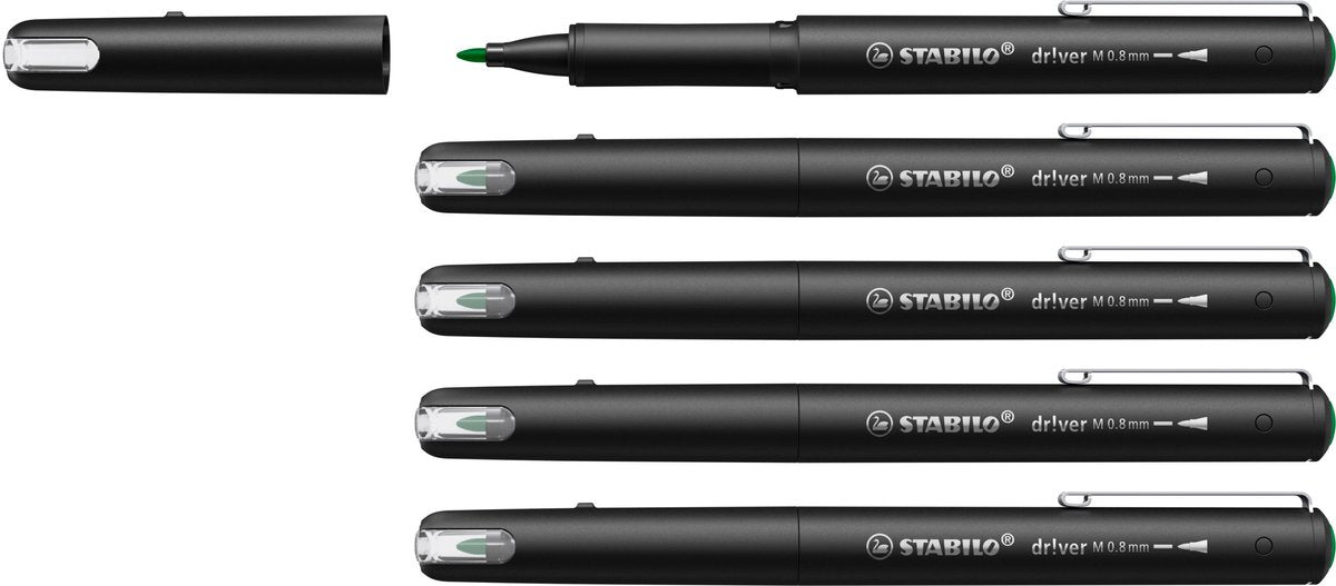 Stabilo dr!ver - Premium Fineliner - 0,8 mm - Grün - Box mit 5 Stück