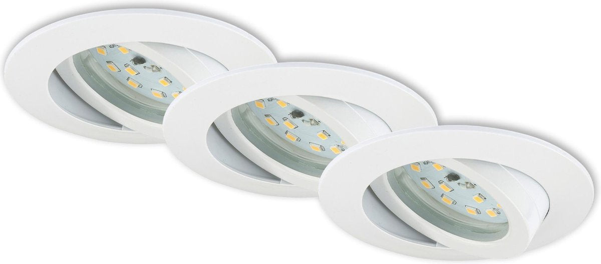 Briloner attachment move - Einbaustrahler 3er Set - drehbare Einbauleuchten - 3 x LED 5w 400lm - Lichtfarbe: Warmweiß - Einbautiefe: 30mm - Einbaumaße: 68mm - Produkt: ø82mm - Weiß