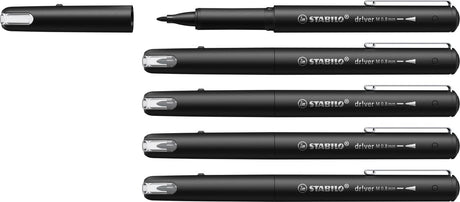 Stabilo dr!ver – Premium Fineliner – 0,8 mm – Schwarz – Box mit 5 Stück