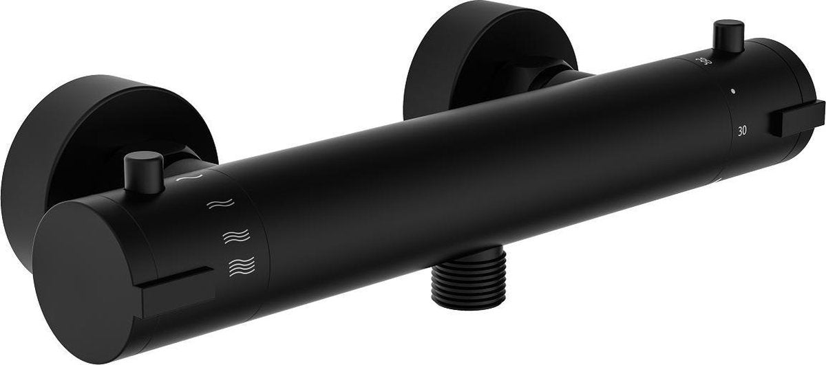 Schütte London Thermostat-Duscharmatur – Achsabstand 120 mm – Schwarz matt