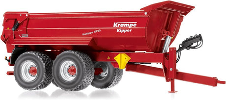 Wiking 077854 Krampe Tandem Halbrundkasten Halfpipe HP20, Anhängermodell, 1:32, ab 14 Jahren, viele Funktionen, Kippkasten, Heckklappe lässt sich öffnen, rot