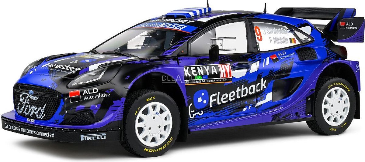 Solido Ford Puma Rallye 1 Rallye Kenia '22 #9 Serderidis Microlotte Maßstab 1:18