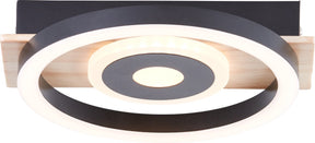 Brilliant maureen – Deckenleuchte – LED 12 W – 3000 K – Schwarz – Holz