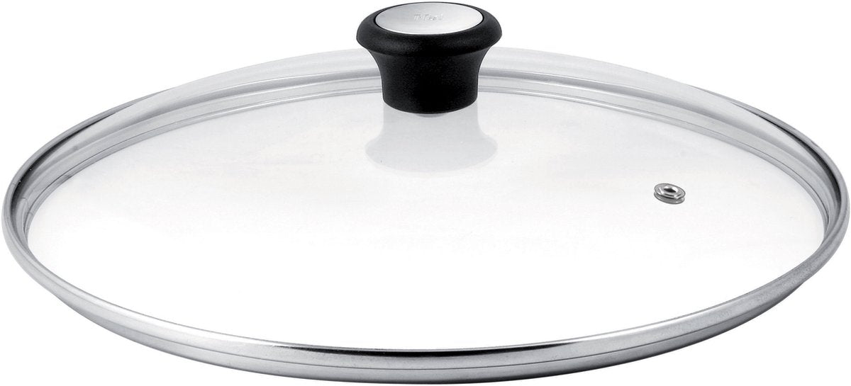 Tefal 28097912 deksel rond zwart, staal, transparant