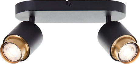 Brilliant Covelo – Deckenstrahler – Gu10 2 x 5 W – 3000 K – Schwarzgold