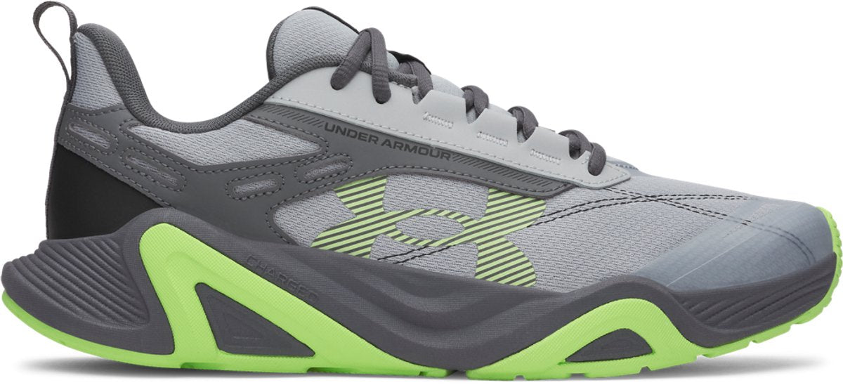 Under Armour UA Charged Commit Tr 5-Gry Herren-Sportschuhe – Mod Grey – Castlerock – Lumos Lime