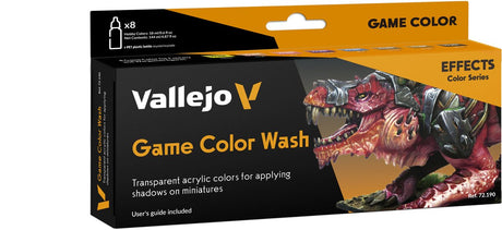 Vallejo Hobby Paint Acrylfarbe – 72190 Waschungen für Fantasy und Wargames – Spielfarbe – Acryl-Set – 8x Farbset – 8x 18 ml