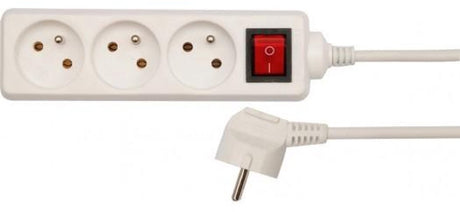 Vorel - Steckdosenleiste - 3 Steckdosen - 3m Kabel - mit Erdungsschalter