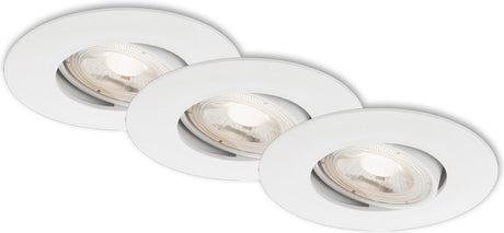 Briloner kulana - inbouwspots set van 3 - dimbaar - draaibare inbouwarmaturen - 3 x led 5w 460lm - lichtkleur: warm wit - inbouwdiepte: 30mm - inbouwmaat: 68mm - product: ø90mm - wit