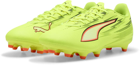 Puma Ultra 6 Play FG AG Unisex-Sportschuhe – Yellow Alert – Schwarz-leuchtendes Rot-Limetten-Squeeze