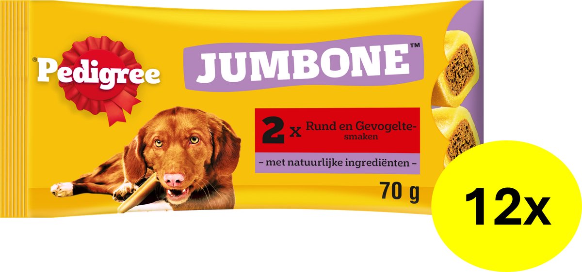 Pedigree Hundesnacks – Jumbo Medium – Rind Geflügel – 12x2 Stück
