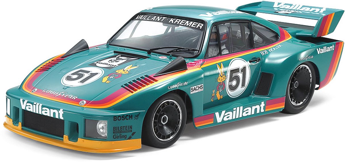 Tamiya Modellbausatzauto – 20071 Porsche 935 Vaillant Rennwagen aus Kunststoff – 1:20 – Modellbausatz