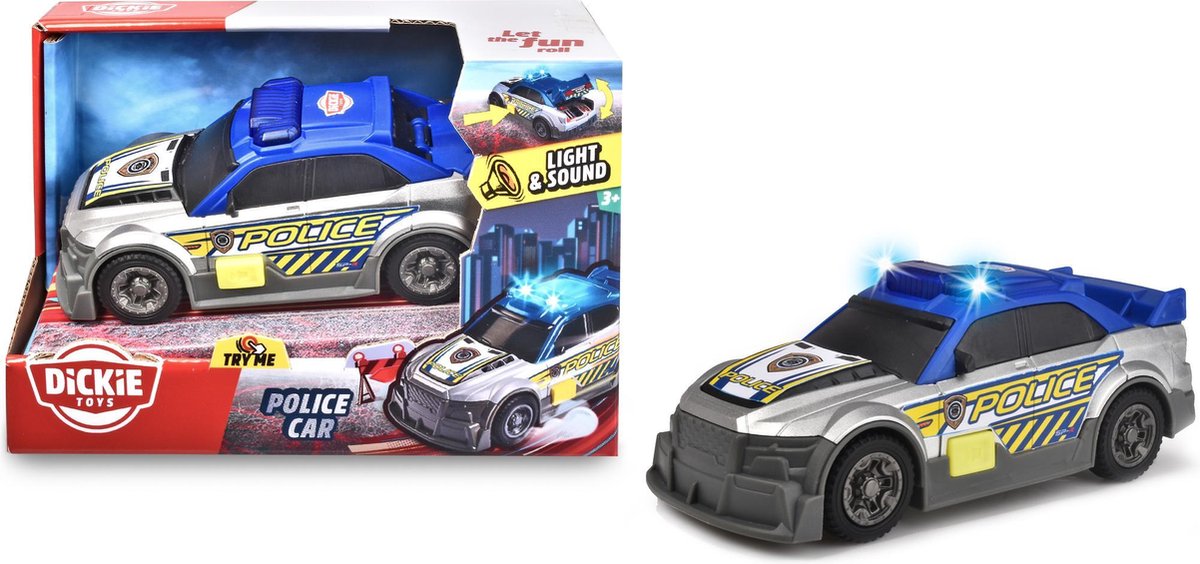 Dickie Police Car grau mit Licht und Geräusch