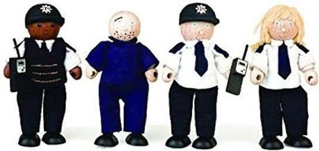 Tidlo Polizisten und Dieb Holz 11 cm schwarz 4 Stück