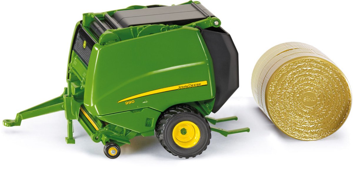 Siku 2465, John Deere 990 Ballenpresse, 1:32, Metall-Kunststoff, grün, Seiten und Heckklappe können geöffnet werden