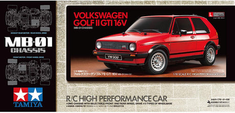 Tamiya Modellbausatzauto – 58748 RC-Auto – Volkswagen Golf II GTI 16 V – MB-01 RC-Kunststoff – 1:10 – Modellbau