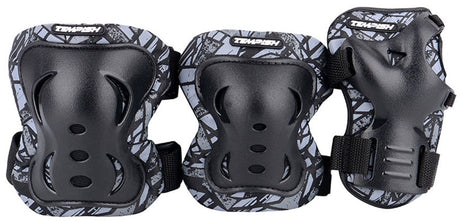 Tempish Skate-Schutzset für Erwachsene – Knie-, Ellbogen- und Handgelenkschützer – Schwarz – Größe M