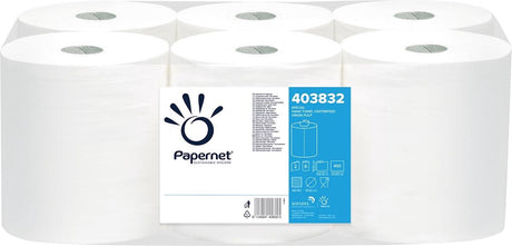 Papernet Papierhandtücher Maxi-Centerfeed | 2-lagig | 108m | 450 Blatt | Packung mit 6 Rollen