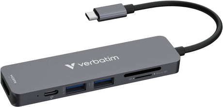 Verbatim Multi-Port-Essentials – USB-C-Hub – USB-A 3.0 – USB 2.0 – HDMI – SD microSD