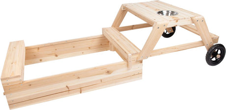 Kleiner Fuß - Sandkasten mit Sitzbereich und mäßiger Tisch