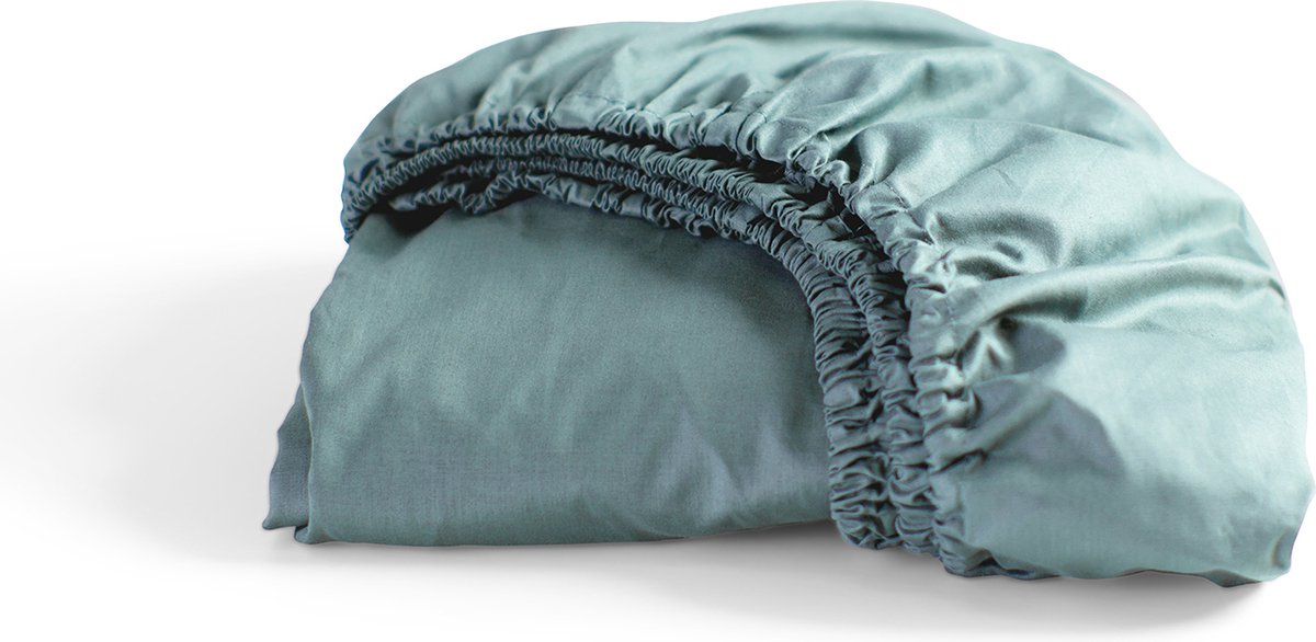 Cinderella - weekend - hoeslaken - 100% katoen - tot 25 cm matrashoogte - 180x210 cm - mineraal groen