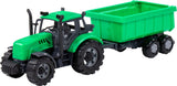 Cavallino -Traktor mit Kipplastwagenanhänger grün, Skala 1:32