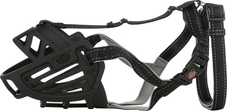 Trixie Maulkorb – Maulkorb Flex Silikon – Schwarz – Größe M-L – Maulkorbumfang 27 cm