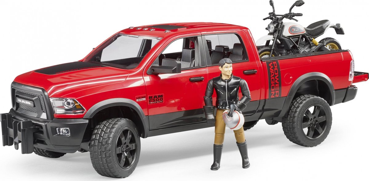 Bruder Auto Dodge Ram mit Motorrad