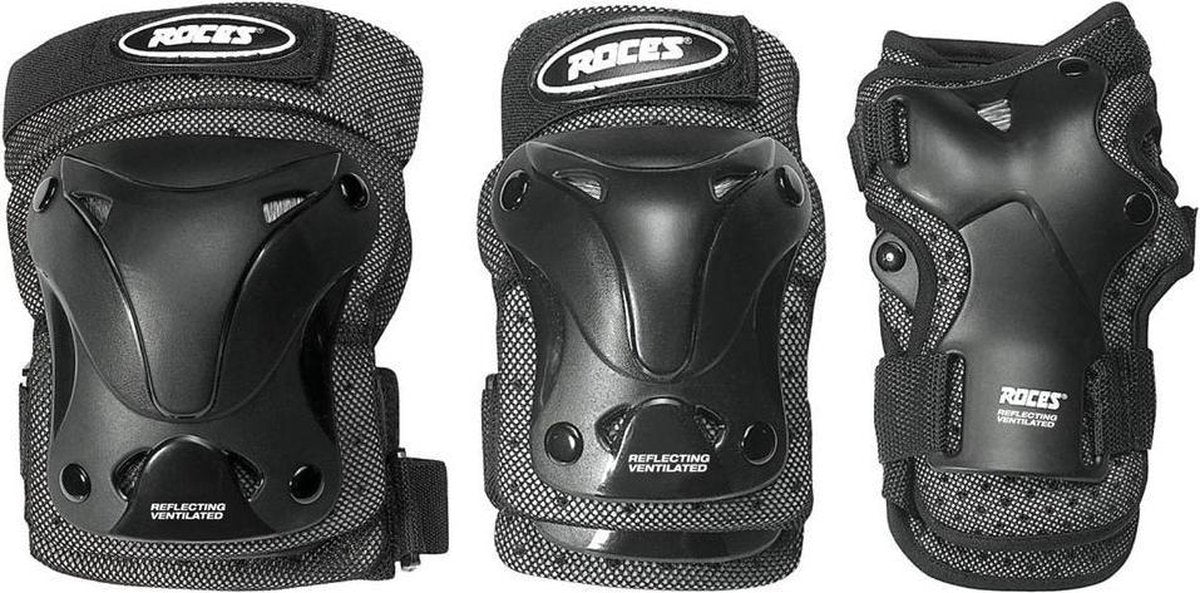 Roces – belüfteter Schlittschuhschutz 3er-Pack – extra luftig leicht – Erwachsene – Schwarz – Größe M